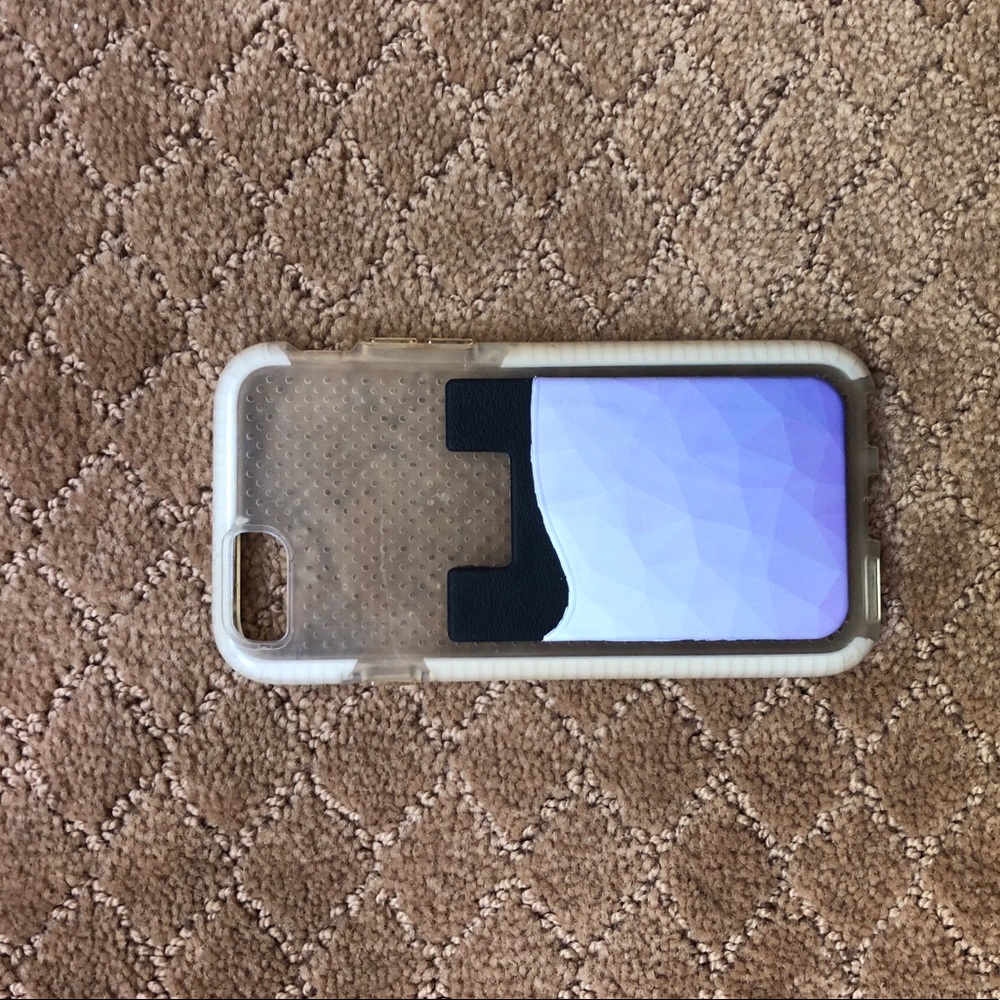 clear tech 21 iphone case with a sticky wallet